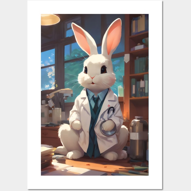 Cute bunny doctor Wall Art by Spaceboyishere